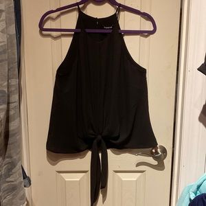 NWOT Excellent Condition Express black knotted blouse tank